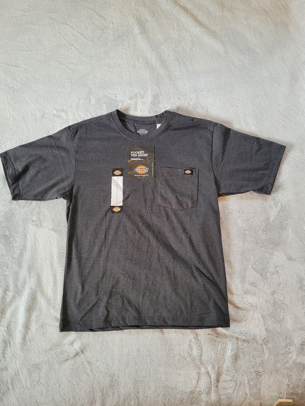 Dickies Mens Medium Short Sleeve Gray Pocket Tshirt Workwear 100% Cotton
